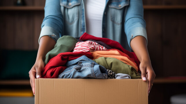 Volunteers folding clothes3